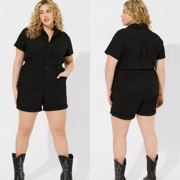 torrid Pants - Torrid | 8 Inch Light Weight Twill Jumper Utility Romper